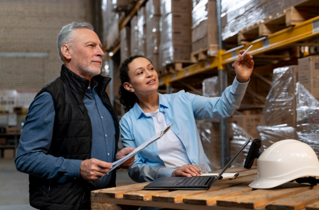 By precisely tracking inventory levels and preventing unnecessary purchases, CMMS saves operational costs significantly. The image shows staff identifying redundant stock using real-time data.
